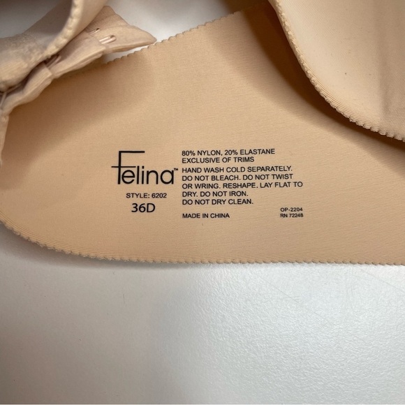 Felina Hint of Skin Strapless Bra 6202 Contour Demi 36D New with Flaw - Picture 6 of 7
